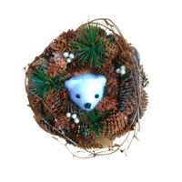 Christmas wreath with an animal 19 cm
