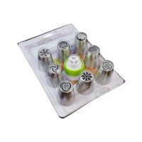 Set of stainless steel tips + adapter 9 pcs