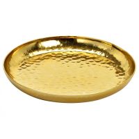 Golden metal tray 20 cm