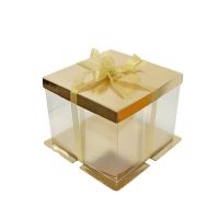 Translucent gold cake box 30 x 30 x 40 cm