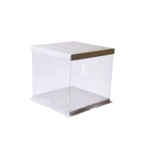Translucent white cake box 33.5 x 33.5 x 26 cm