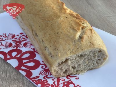 Gluten-free sourdough bread in a mold