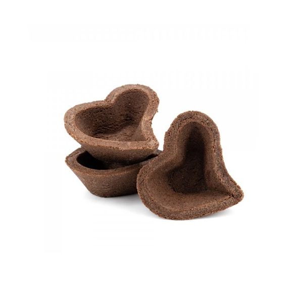 Tartaletka srdce tmavé 6,5 cm 15 ks