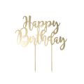 Zápich - Happy Birthday papier zlatý