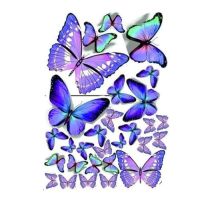 Wafer - Blue-purple butterflies A4