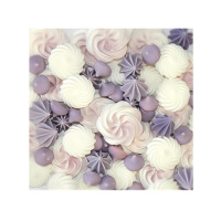 White-purple meringues mix 11 pcs