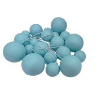 Light blue matt beads 20 pcs