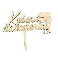Zápich Krásné narozeniny čtyřlístek dřevo