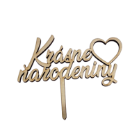 Zápich Krásné narozeniny srdce dřevo