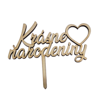 Zápich Krásne narodeniny srdce drevo