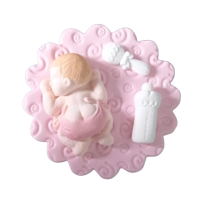 Baby with bottle pink