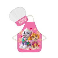 Detská zástera Paw Patrol Star Skye a Everest so srdiečkami + čiapka Detská zástera Paw Patrol Star Skye a Everest so srdiečkami + čiapka