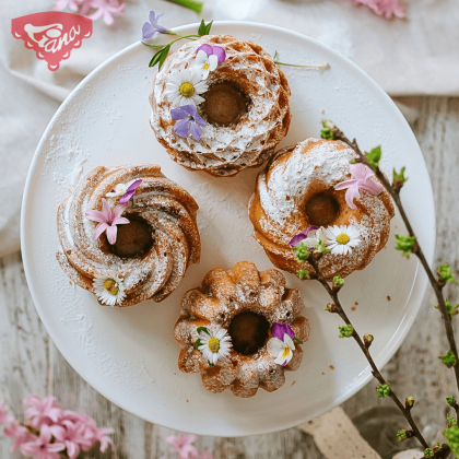 Gluten-free mini cinnamon-filled cake