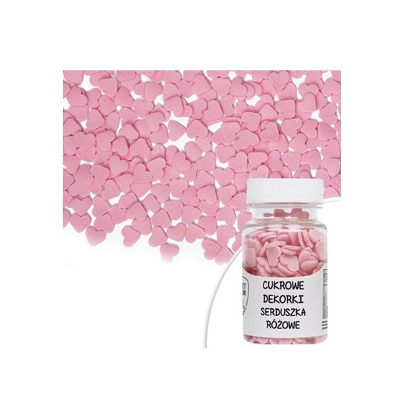 Rosa Herzen 8 mm 30 g bestreuen