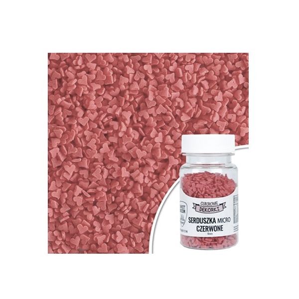 Posyp mikro srdíčka červené 4 mm 30 g Posyp mikro srdíčka červené 4 mm 30 g