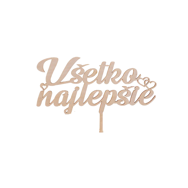Zápich - všetko najlepšie prírodný drevo 13 cm